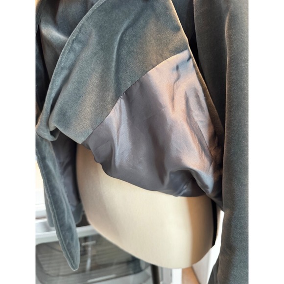 Lafayette 148 New York Gray-Green velvet one button blazer 12p - Picture 6 of 8